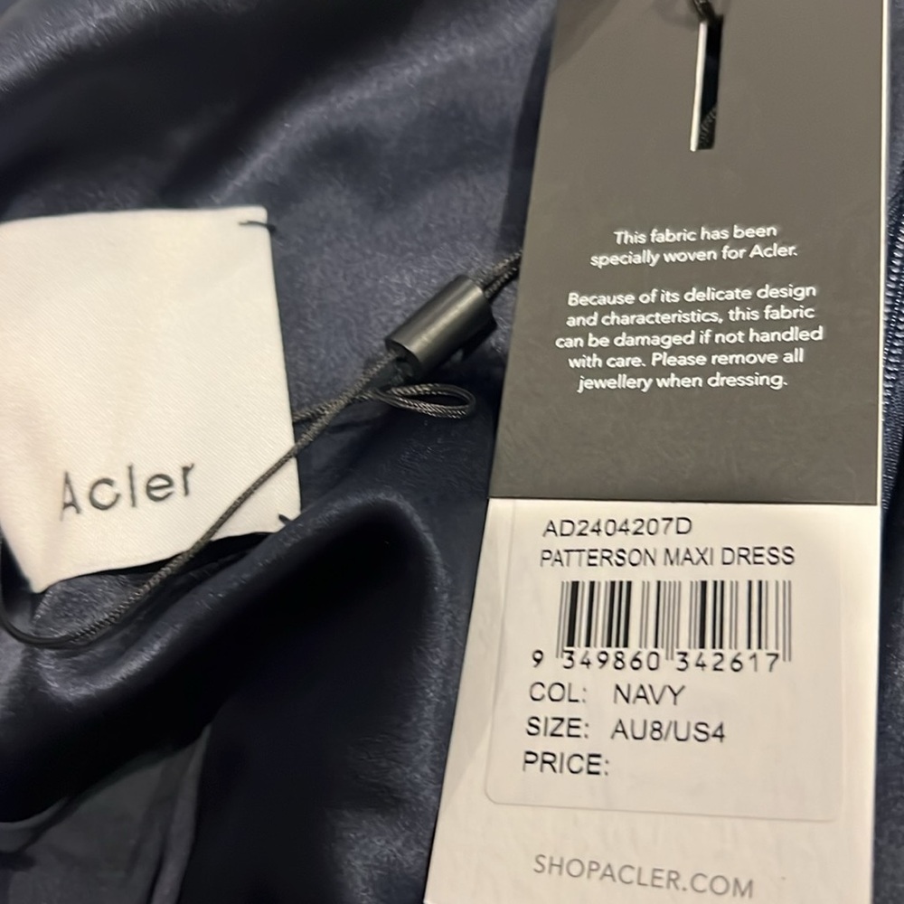 Acler ⭐️NWT⭐️ Navy V-Neck maxi dress size 4 - Picture 7 of 12